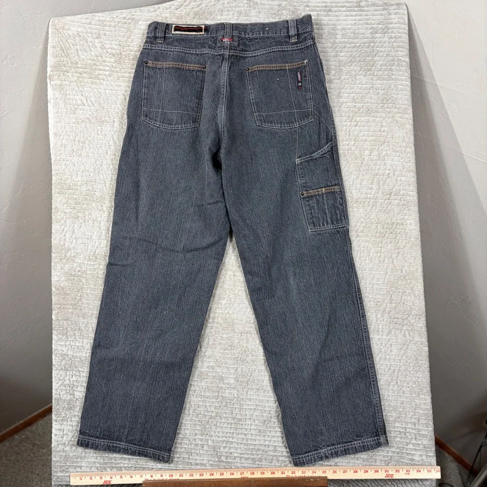 Willie Esco Duns Mens Carpenter Jeans Gray Denim Wide Leg Streetwear W36 L32